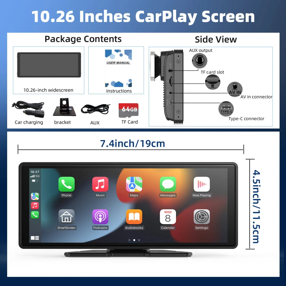 Portable Wireless CarPlay Stereo