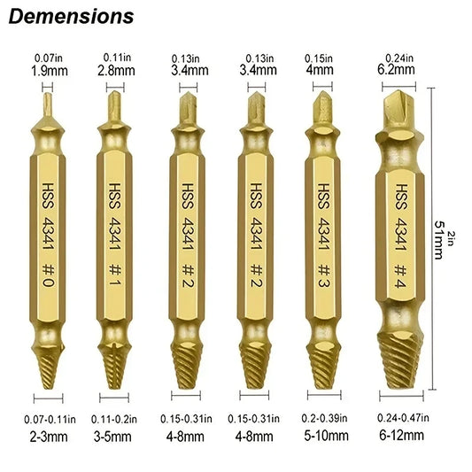 Damaged Screw Extractor Set